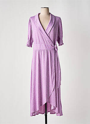 Rochie lungă mâneci scurte mâneci scurte violet MARBLE femeie