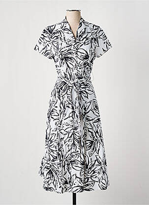 Rochie midi imprimeu fantezie mâneci scurte alb JOSEPH RIBKOFF femeie