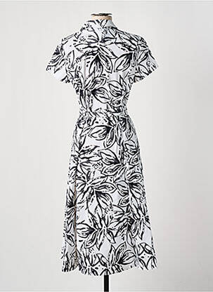 Rochie midi imprimeu fantezie mâneci scurte alb JOSEPH RIBKOFF femeie