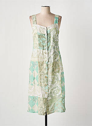Rochie midi croială fluidă fără mâneci verde DOLCEZZA femeie