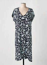 Rochie midi imprimeu fantezie mâneci scurte albastru ÉTYMOLOGIE femme