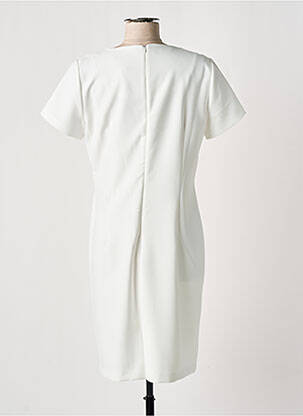 Rochie midi imprimeu fantezie mâneci scurte alb GREGORY PAT femeie