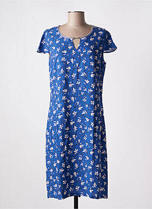Rochie midi imprimeu floral mâneci scurte albastru GUY DUBOUIS femeie