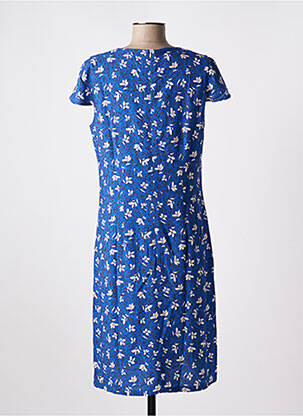 Rochie midi imprimeu floral mâneci scurte albastru GUY DUBOUIS femeie