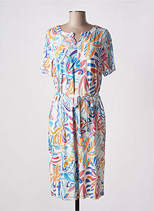 Rochie midi imprimeu floral mâneci scurte bej THOMAS RABE femeie