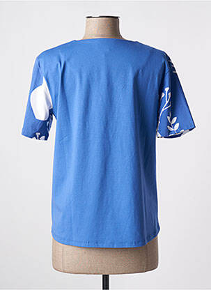 Tricou imprimeu fantezie mâneci scurte albastru LEO & UGO femeie