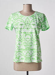 Tricou imprimeu fantezie mâneci scurte verde LEO & UGO femme
