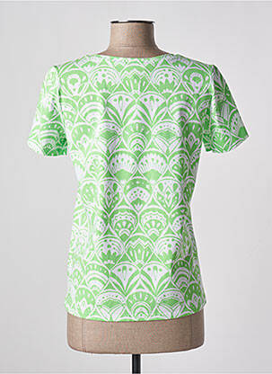 Tricou imprimeu fantezie mâneci scurte verde LEO & UGO femeie