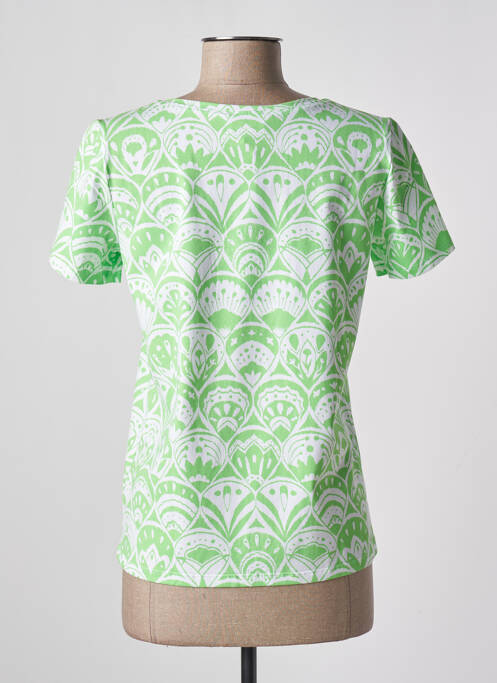 Tricou imprimeu fantezie mâneci scurte verde LEO & UGO femme