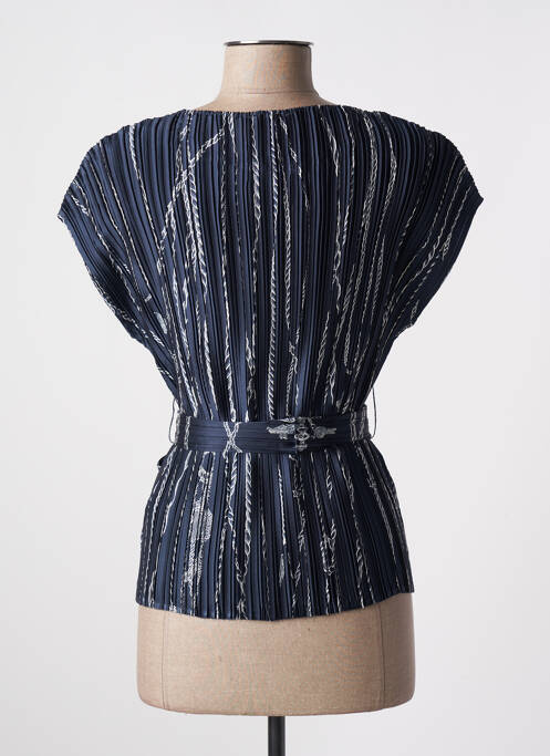 Top elasticitate mâneci scurte albastru LEO & UGO femme