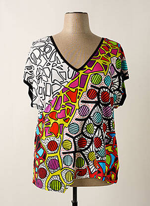 Top țesătură jersey mâneci scurte alb DOLCEZZA femme