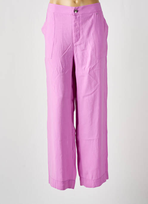 Pantalon drept închidere cu fermoar sub clapetă cu nasturi violet STREET ONE femme