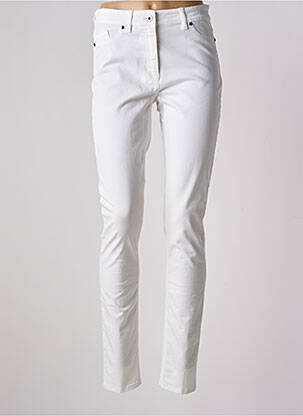 Pantalon slim țesătură poplin mărime normală alb AIRFIELD femeie