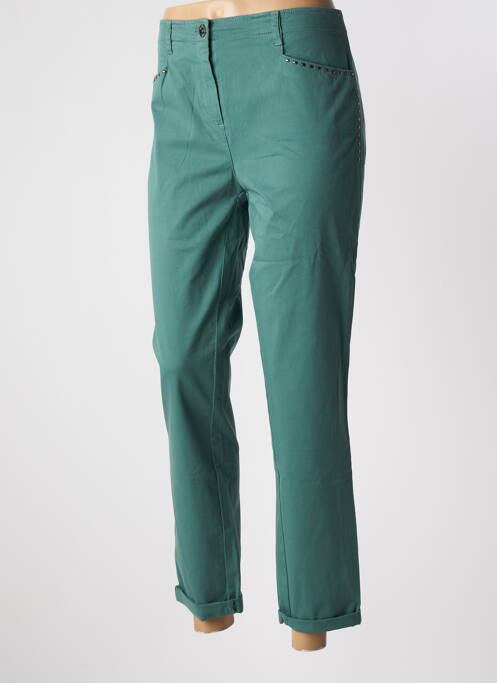 Pantalon slim țesătură poplin mărime normală verde FUEGO WOMAN femme
