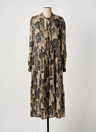 Rochie lungă mâneci lungi mâneci lungi bej IMPERIAL femeie