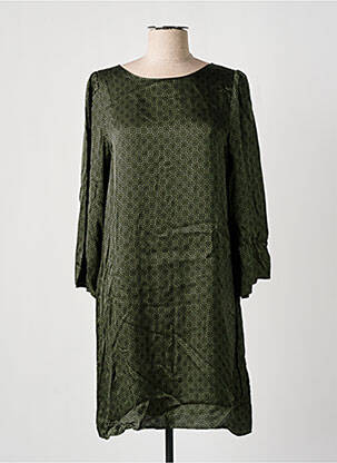 Rochie midi croială fluidă mâneci 3/4 verde GRACE & MILA femeie