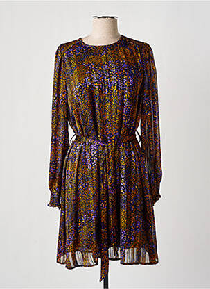 Rochie scurtă croială fluidă mâneci lungi violet GRACE & MILA femeie