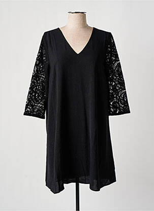 Rochie scurtă croială fluidă mâneci 3/4 negru GRACE & MILA femeie