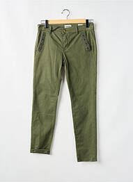Pantalon chino închidere cu fermoar sub clapetă cu nasturi mărime normală verde HAPPY femeie