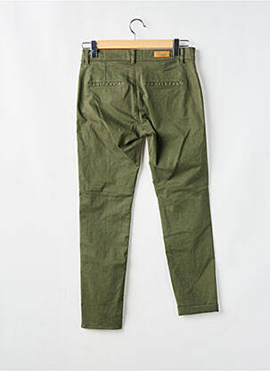 Pantalon chino închidere cu fermoar sub clapetă cu nasturi mărime normală verde HAPPY femeie