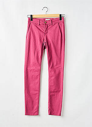Pantalon chino țesătură poplin mărime normală violet HAPPY femeie