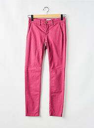 Pantalon chino țesătură poplin mărime normală violet HAPPY femeie