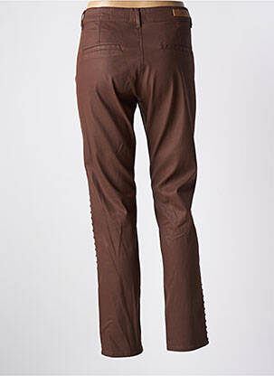 Pantalon slim țesătură acoperită mărime normală maro HAPPY femeie