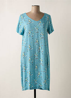 Rochie midi imprimeu floral mâneci scurte albastru LILY & ME femeie