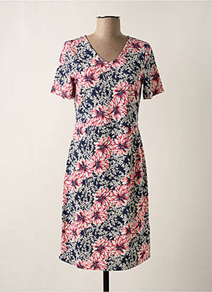Rochie midi imprimeu floral mâneci scurte albastru BRANDTEX femeie