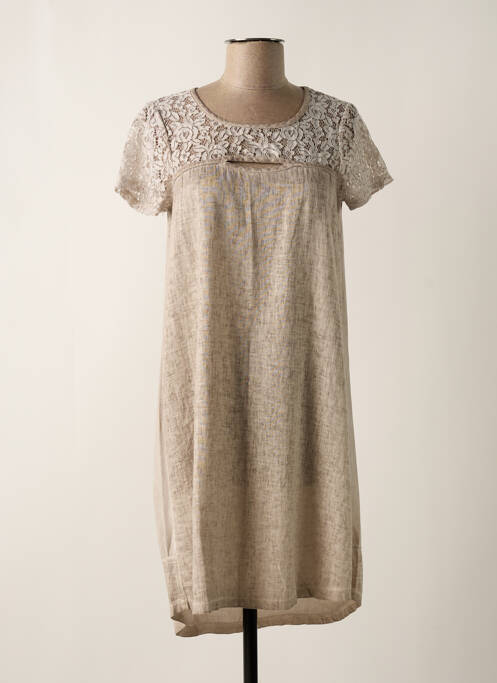 Rochie midi maro MALOKA femeie