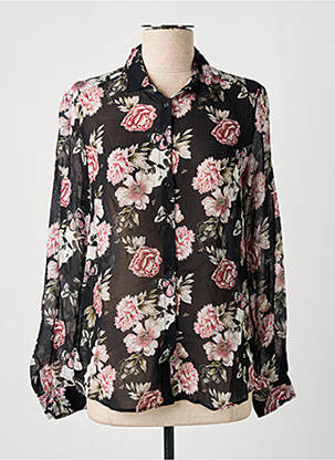 Cămașă imprimeu floral mâneci lungi negru IKKS femeie