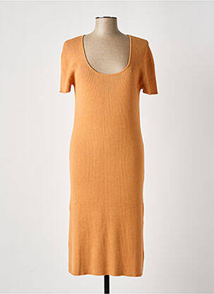 Rochie midi mâneci scurte mâneci scurte portocalie RODIER femeie
