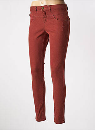 Pantalon slim buzunare maro ONE STEP femeie