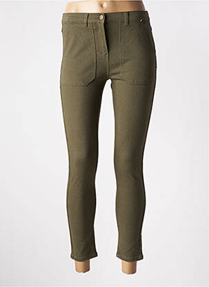 Pantalon 7/8 închidere cu fermoar sub clapetă cu nasturi verde BURTON femeie