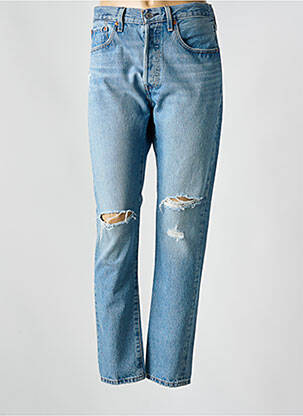 Blugi skinny efect uzat decolorat talie înaltă albastru LEVI'S femeie