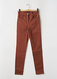 Pantalon slim elasticitate talie înaltă maro CAROLL femme