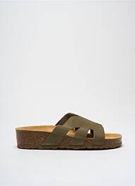 Mulete/saboți nubuc toc de 4 la 6 cm verde LA MAISON DE L'ESPADRILLE femme