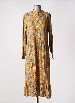 Rochie lungă mâneci lungi mâneci lungi galben JENSEN femeie