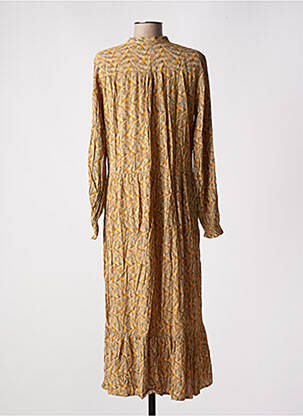 Rochie lungă mâneci lungi mâneci lungi galben JENSEN femeie