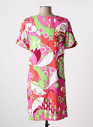 Rochie scurtă mâneci scurte mâneci scurte roz MADEMOISELLE SANS GÊNE femeie