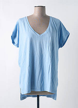 Tricou croială dreaptă mâneci scurte albastru B.YU femeie