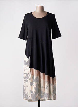 Rochie midi croială evazată mâneci scurte negru LUUKAA femme