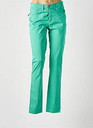 Pantalon slim țesătură poplin mărime normală verde WALTRON femeie