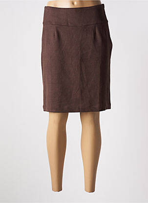 Fustă midi maro AVENTURES DES TOILES femeie