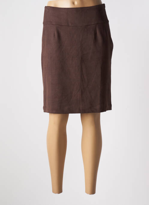 Fustă midi maro AVENTURES DES TOILES femeie