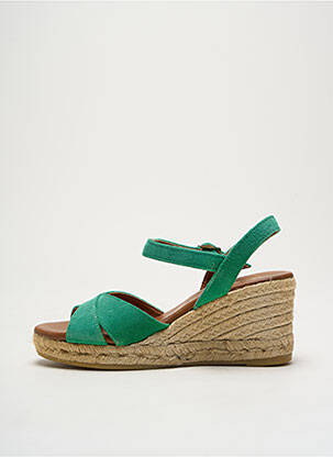 Espadrile nubuc toc de 4 la 6 cm verde LA MAISON DE L'ESPADRILLE femeie