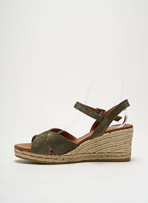 Espadrile nubuc toc de 4 la 6 cm verde LA MAISON DE L'ESPADRILLE femeie
