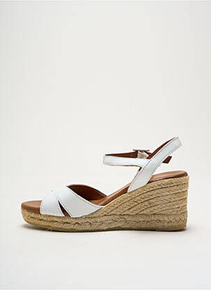 Espadrile țesătură satinată toc de 4 la 6 cm alb LA MAISON DE L'ESPADRILLE femeie