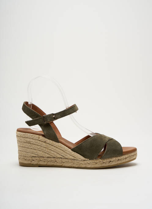 Espadrile nubuc toc de 4 la 6 cm verde LA MAISON DE L'ESPADRILLE femme