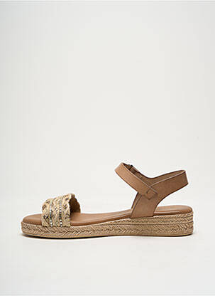 Sandale/pantofi decupați material neted toc plat până la 3 cm bej LA MAISON DE L'ESPADRILLE femeie